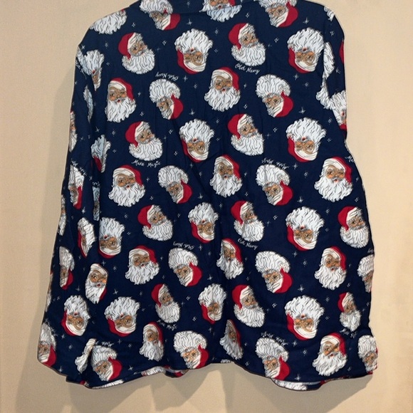 Old Navy ladies size XXL Petite navy blue flannel pajama set NWT’s. Santa theme - Picture 9 of 13